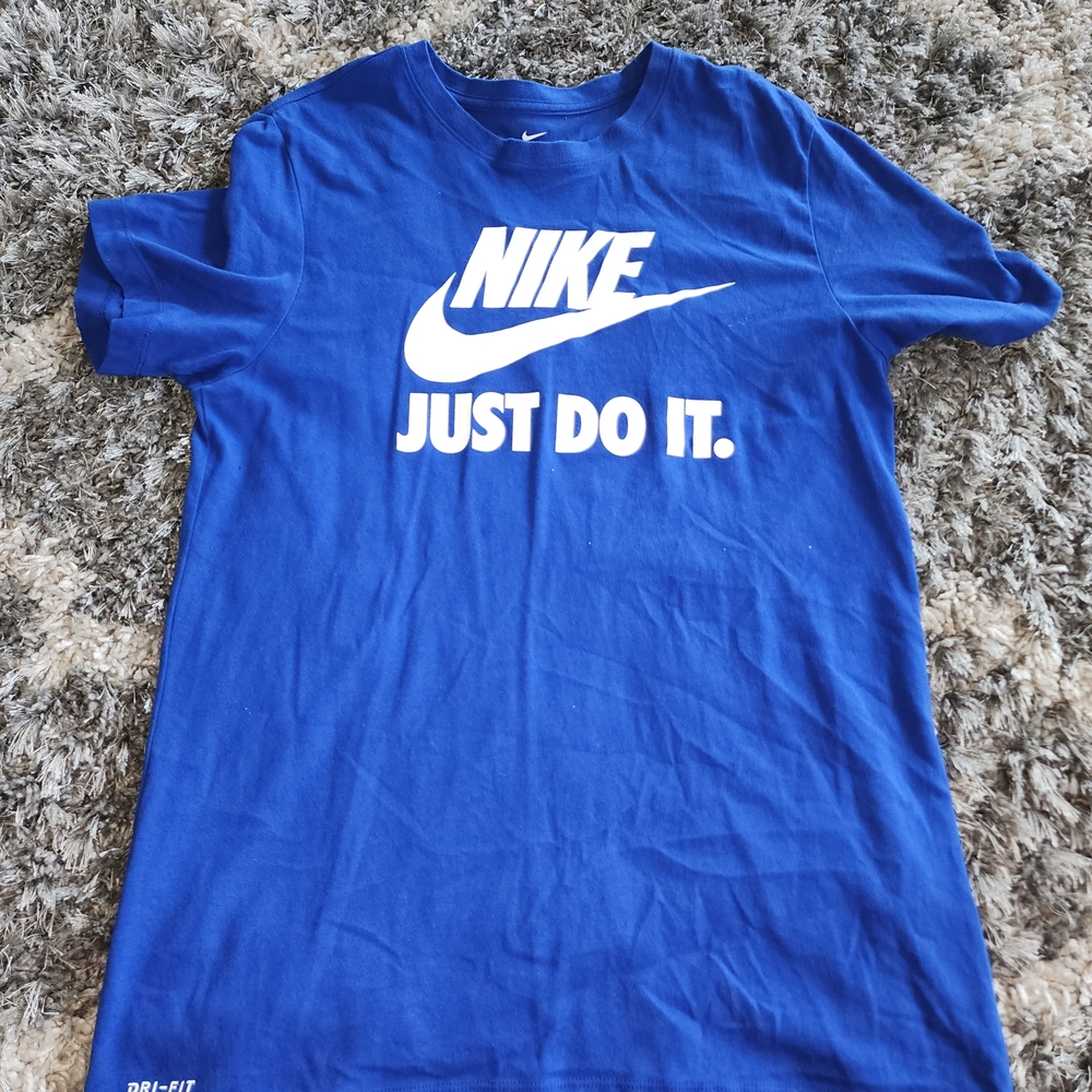 Nike Dri-FIT Blue T-Shirt with Swoosh